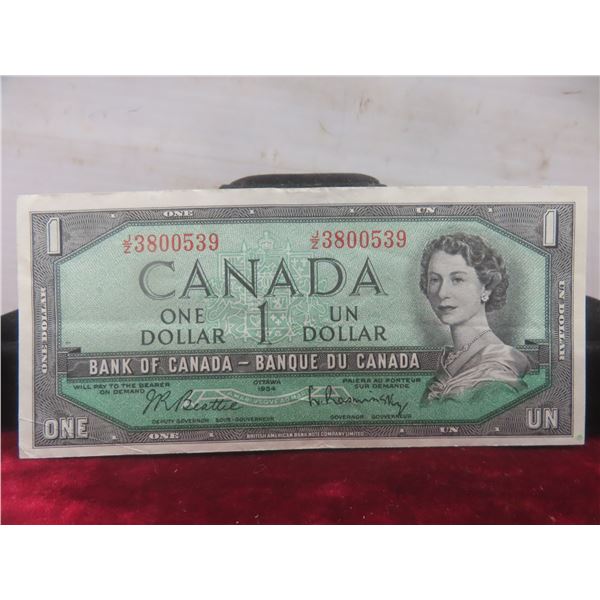 1954 Canadian $1 Bill, Very Nice Condition