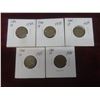 Image 2 : 5 Canadian Small Cents: 1932, 1933, 1934, 1935, 1936