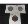 Image 1 : 3 Canadian Large 1¢ Coins – 1911, 1912, 1913