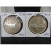 Image 1 : 2 Canadian $1 Coins – 1951 and 1953