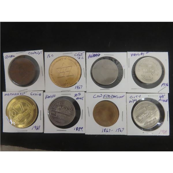 8 Medallions and Tokens – Winnipeg City Hall, Vancouver Dollar, Saskatoon Exhibition