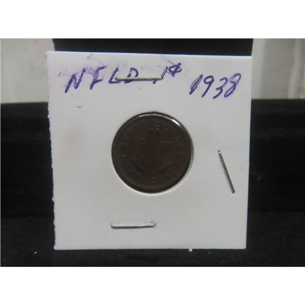 1938 Newfoundland 1¢ Coin