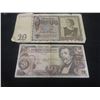 Image 1 : 1939 German 20 Reichsmark Bill and 1967 Austrian 20 Schilling Bill