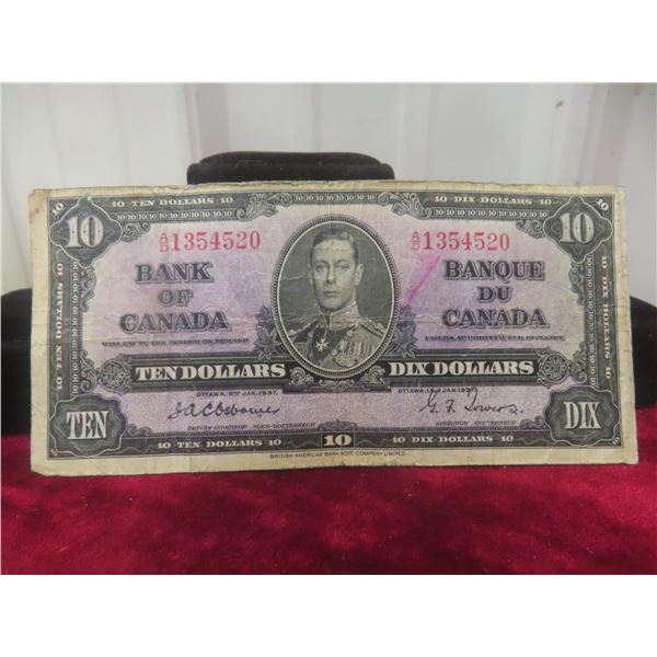1937 Canadian $10 Bill