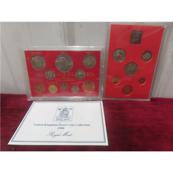 2 United Kingdom Proof Coin Sets – 1986 and 1981