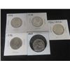 Image 1 : 5 Canadian 50¢ Coins – 1969, 1976, 1978, 1979, 2002