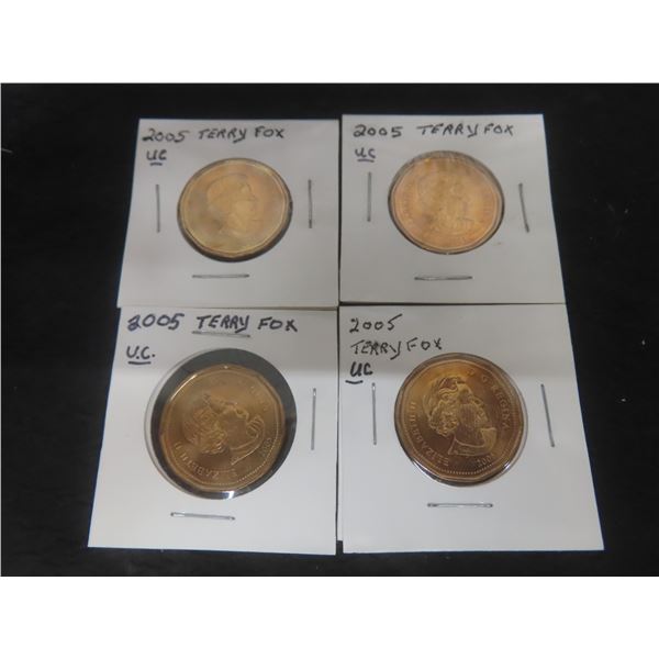 4 2005 Uncirculated Canadian $1 Coins – Terry Fox