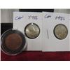 Image 1 : 2 1966 Canadian 10¢ Coins and 1933 1¢ Coin