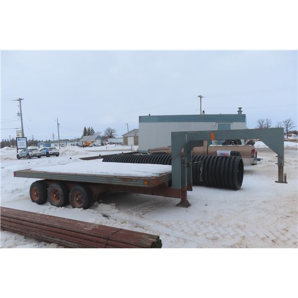 Gooseneck 16' Flat Deck Triple-Axle Hydraulic Tilt Deck Trailer, No TOD