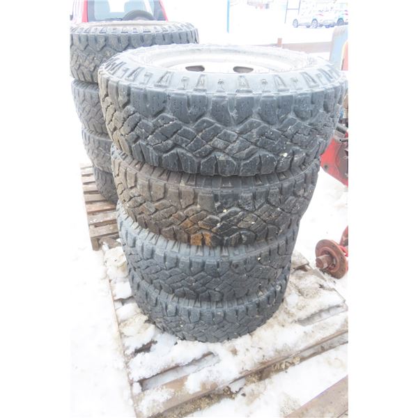 4 Tires and Rims, 8-Hole, Goodyear Wrangler LT 245/75R17
