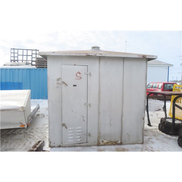 Steel Building, 8' x 8' x 8', 3 Shelving Units