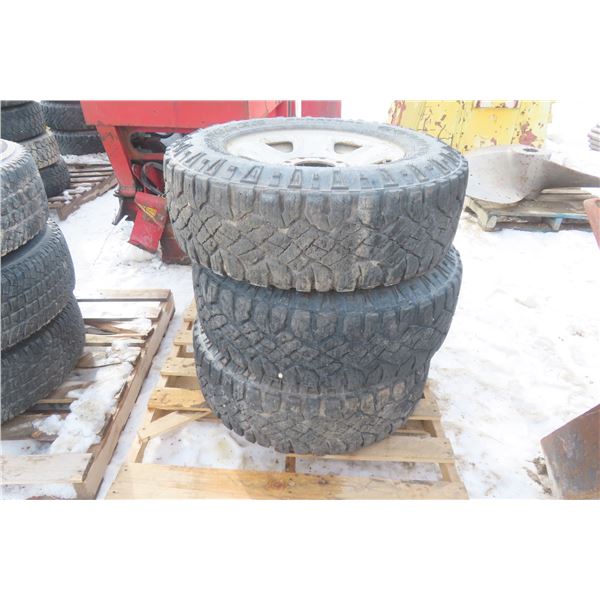 3 Tires and Rims, 8-Hole, Goodyear Wrangler LT 275/70R18