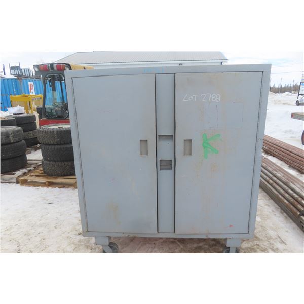 Rolling Metal 2-Door Tool Cabinet, 60" x 60" x 24"