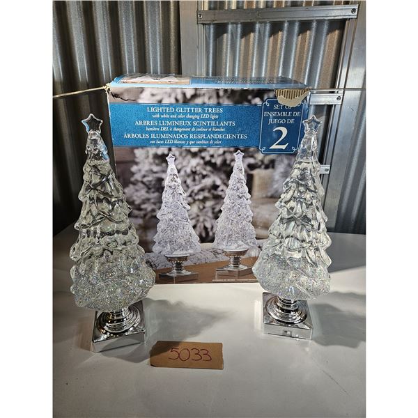 2 Lighted Christmas Tree Ornaments 
