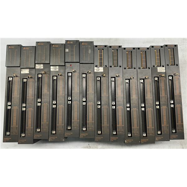 Lot of (12) Mitsubishi #AY42 Output Modules