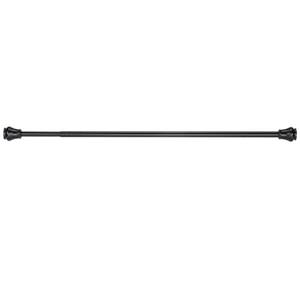 Group of 5 Amazon Basics Tension Curtain Rod, Adjustable 42-72" Width - Black, Rings Finial B0846LHY