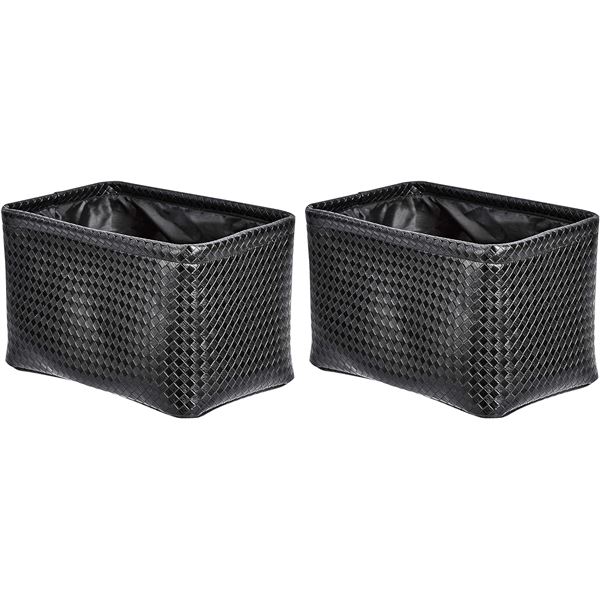 Group of 4 Amazon Basics Storage Bins - Metallic Black, 2-Pack B07TYQ12RP
