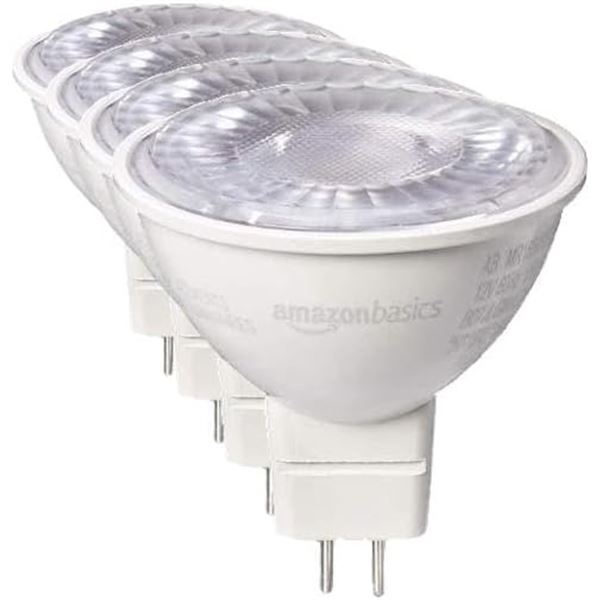 Group of 20 Amazon Basics MR16 LED Light Bulb, 50 Watt Equivalent, Energy Efficient 7W, GU 5.3 Base,