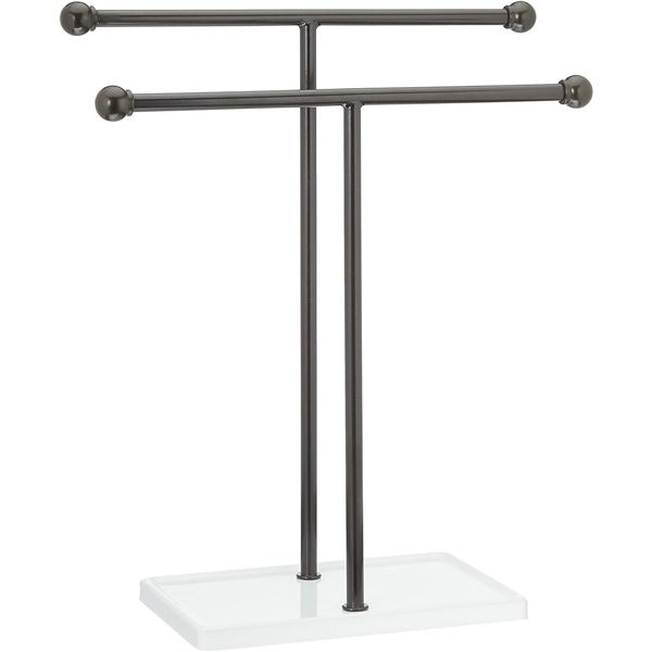 Group of 4 Amazon Basics Double-T Hand Towel Holder and Accessories Jewelry Stand, T-Shape, Bronze/W