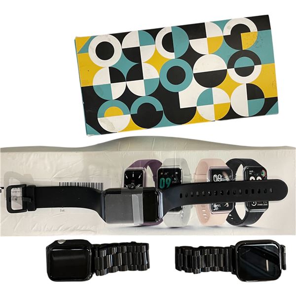 Group of 3 Smart Watches Fitness Trackers - ( New - shows some signs of water damages)