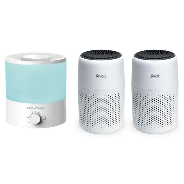 NEW Group of Levoit Core Mini-P Air Purifier (No Box) & Megawise Inspire Air humidifier - (Show some