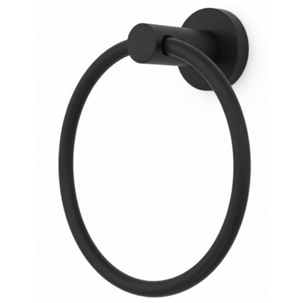 NEW Ollie Nickel Towel Ring Matte Black - 6 pcs