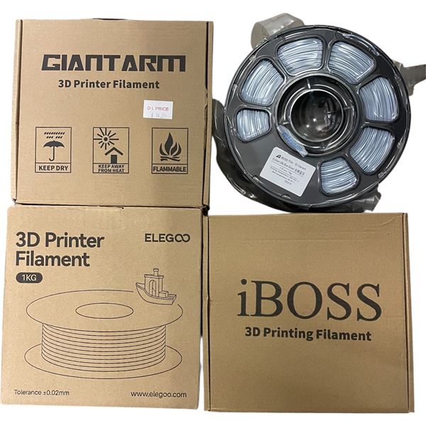 NEW Set of 2 Elegoo 3D Printer Filament 1kg & IBoss Plat+ 3D Filament 1.75mm - Black/Chrome & More