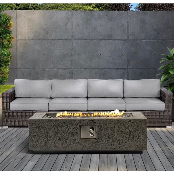 NEW Paramount Rocco Rectangular Fire Pit Table - R.V. $599 (Dim. 42.1" x 13" - 97 lbs)