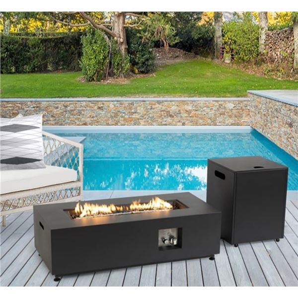 NEW Paramount Aurora LED Fire Pit Table - R.V. $599 (Dim. 42" x 12.6" - 54lbs)