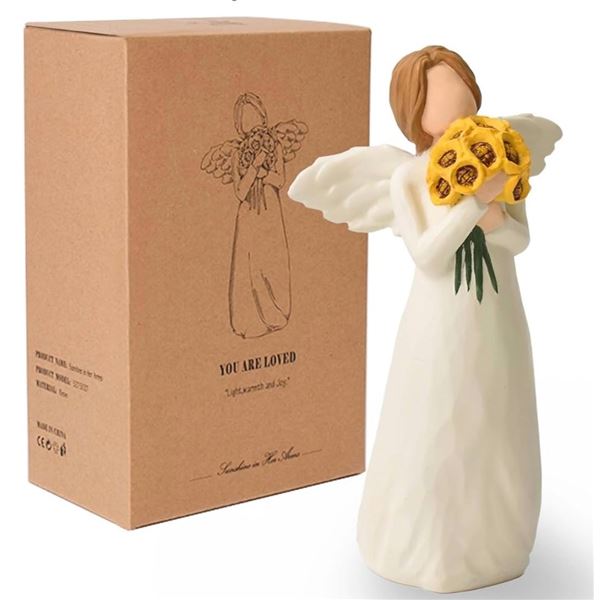 NEW 6-pcs Sunflower Gift "You are Loved" Decorative Angel Figurines