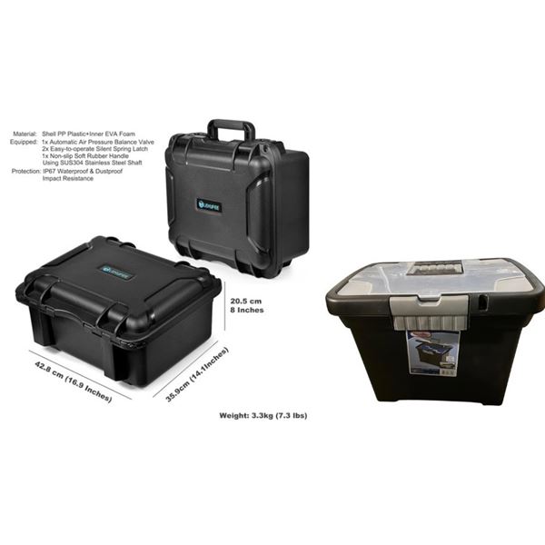 NEW Group of 2 Waterproof Hard Case & File Organizer