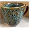 Image 2 : NEW Set of 2 16 oz Klin-Fired Ceramics Glazed Coffee Mugs & Decorative Pottery Kitchen Bird