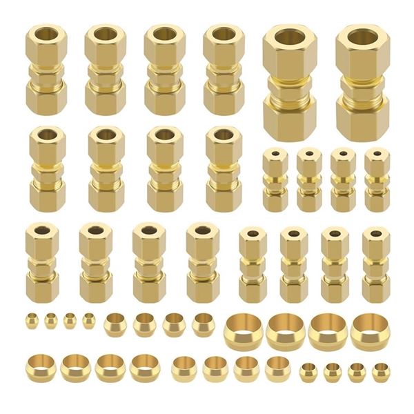 NEW Brass Compression Tube Fitting &Sleeves Ferbules (approx. 10 pcs)