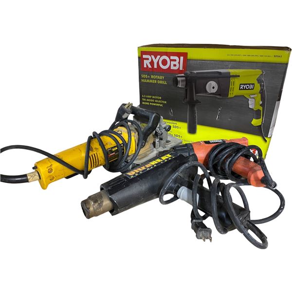 RYOBI SDS + Rotary Hammer  Drill/ Ultra Heat Hot Air Gun/Dewalt Plate Joiner & More