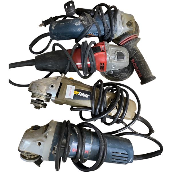 Group of 4 Assorted Tools & Angle Grinders - includes Milwaukee, WopSeries & Bosch