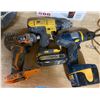 Image 3 : Group of 4 assorted Electric Drills - includes Hyper Tough 1é-Volt Drill/ Ryobi, Dewalt (with Batter