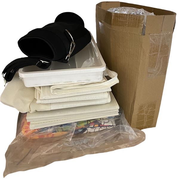 NEW group of Storage Items - includes Cup Holder/ Cutlery Tray/Under Bed Cream Bags & More