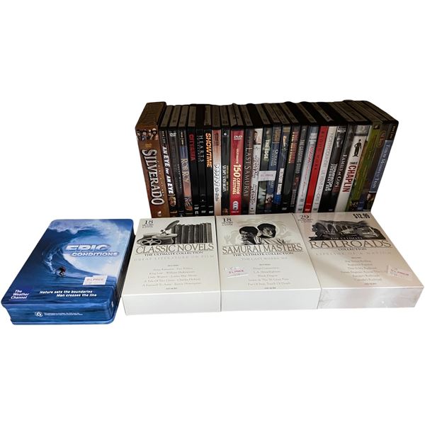 Group of Misc. DVD - includes 3-pcs Collection: Classic Novels, Samurai Masters & Railroads (18 DVD 