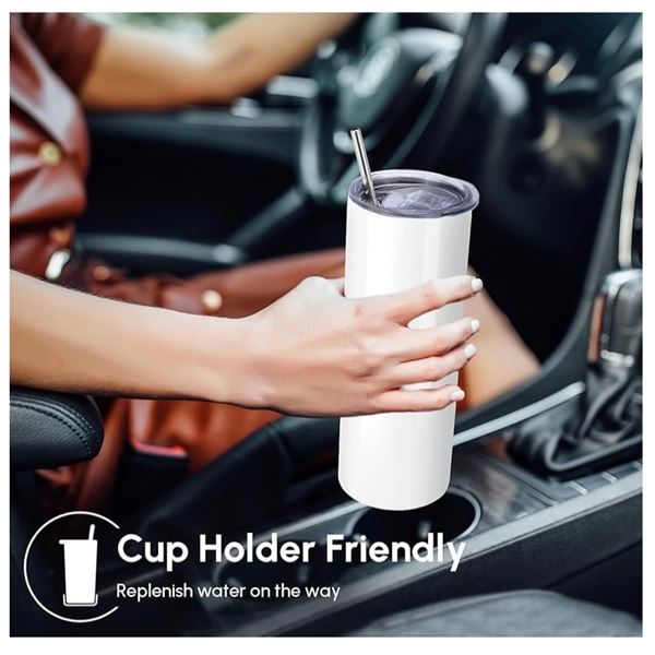 NEW White 20oz Tumbler Box with Straws - approx. 6 pcs