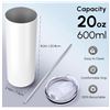 Image 2 : NEW White 20oz Tumbler Box with Straws - approx. 6 pcs