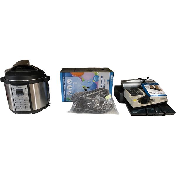 LArge Group of Misc. Items - includes Rice Cooker Midea/Helium Tank & Misc. Electronics