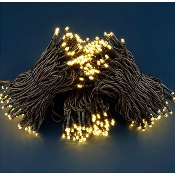 NEW group of Battery Operated Curtain Lights Cool White 600 LED (approx. 4 pcs) & F5 String Warm Lig