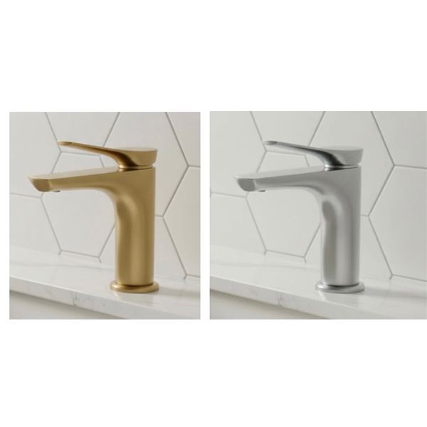 NEW Ollie Nickel Rounded Faucet Brushed Gold (2 pcs) & Chrome (1 pcs)