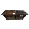 Image 1 : Walter Set of 2 Dark Wooden Modern Nightstands - approx. 28" x 18 x 30" (Colours may slightly vary -