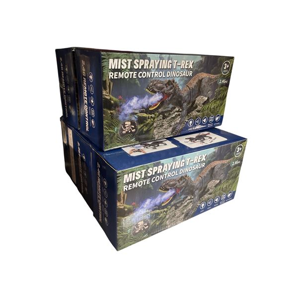 NEW group of 5 Mist Spraying T-Rex Remote Control Dinosaur