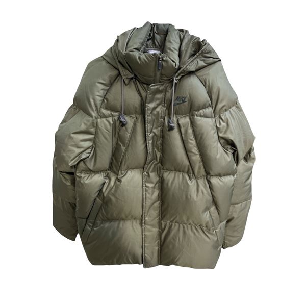 Nike Green Hooded Puffer Jacket Sportswear - Size S