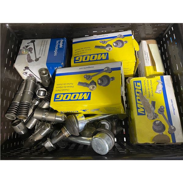 Bin Full of Car Part Components - includes Chassis Parts/Steering/Suspension & More