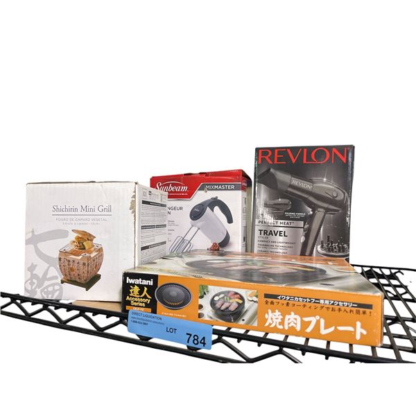 Group of Shichirin Mini Grill/Revlon Hair Dryer & More (Open Boxes)