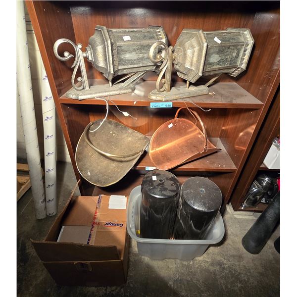 Group of 3 Shelves Fireplace Log Holder, Boat Fenders Outdoor & Deco Lights