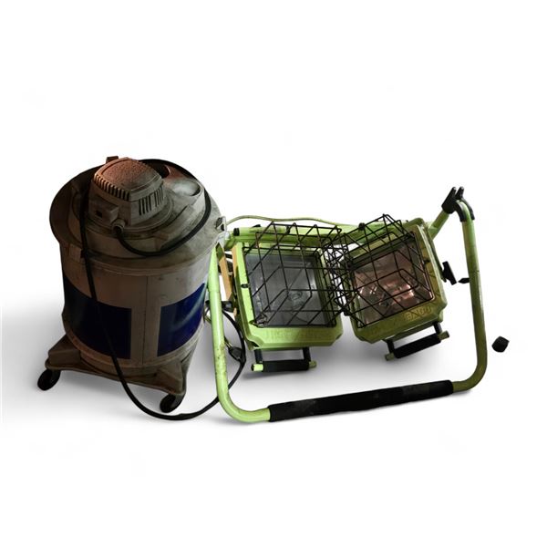 Shop Vacuum & Portable Halogen Work Light Stand